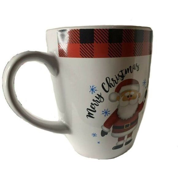 Merry Christmas Santa Red Plaid‎ Mug NEW - Picture 3 of 3